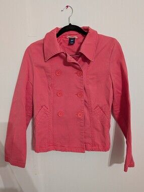GAP Women's Double-Breasted Pink Jacket